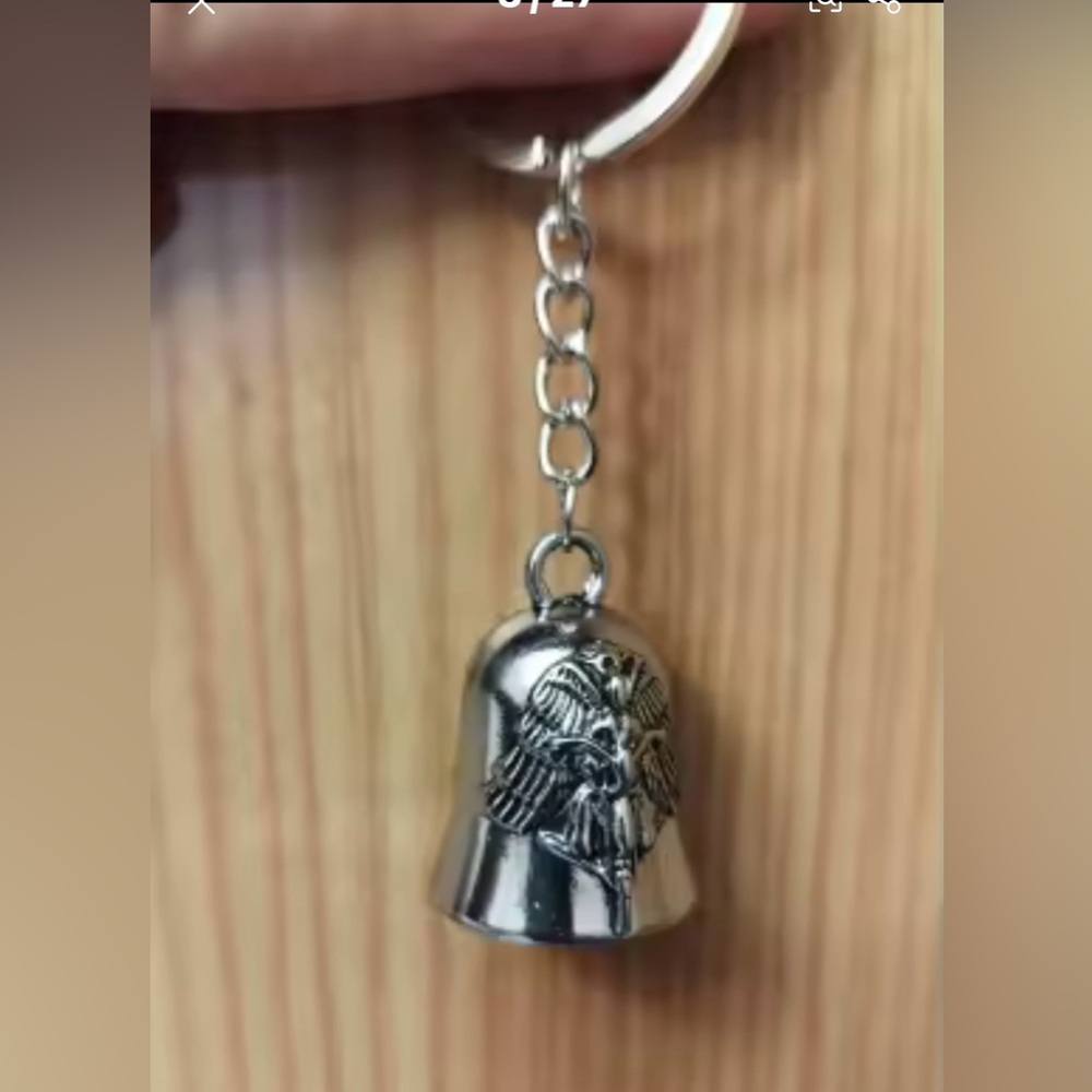 Silver Angel Bell Keychain - Picture 3 of 3
